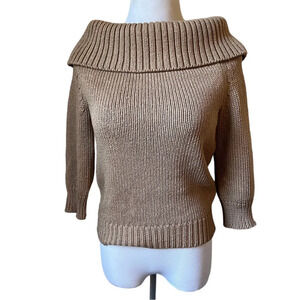 CELINE silk and cashmere golden beige sweater sz large
